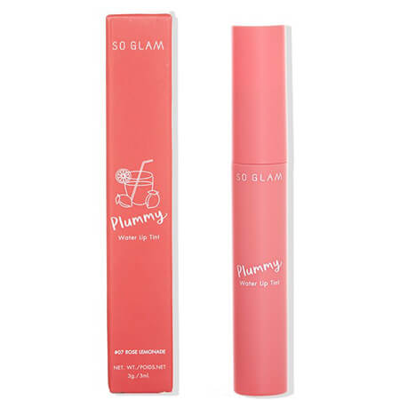 So Glam Plummy Water Lip Tint #07 Rose Lemonade 3 g ลิปทินต์อิ่มน้ำ เนื้อเบาอัลตร้า ซอฟท์ เนื้อเนียน เกลี่ยง่าย สีชัด ติดทนนาน